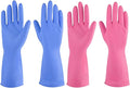 Rubber gloves dishwashing 2 or 4 Pairs for Kitchen,Cleaning gloves for household Reuseable.