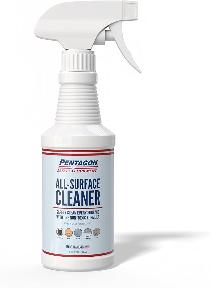 PENTAGON SAFETY EQUIPMENT All Surface Cleaner Spray (32oz) – Non-Toxic, Streak-Free & Alcohol-Free | Safe for Electronics, Glass, Kitchen & Bathroom | Family-Safe Formula, Made in USA