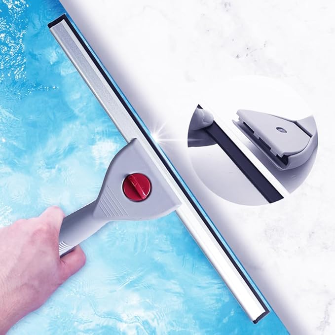 14” Glass & Surface Squeegee – Multipurpose Rubber Blade Squeegee for Shower Glass, Window Cleaning, Professional Grade Cleaning Tool for Home Market (Black, 14IN/35CM)