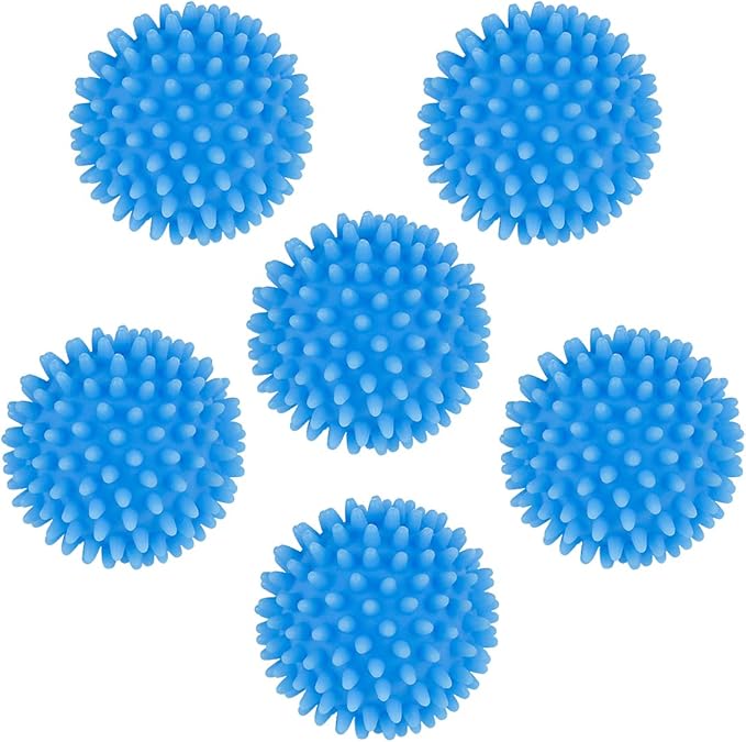6 Pcs Dryer Balls, 2.5 in Reusable Laundry Soften and Fluff Laundry Washing Balls (Blue)