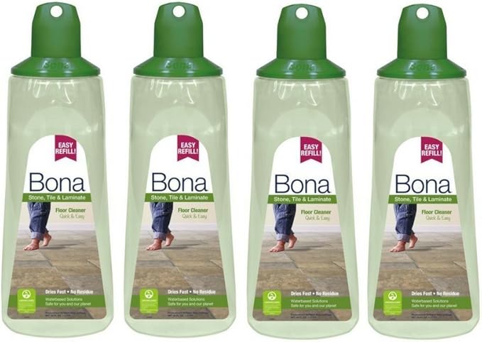 4 Pack of Bona Stone Tile & Laminate Floor Cleaner Refill Cartridge, 33 oz