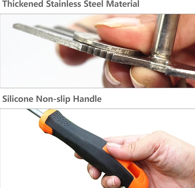 Weed Puller Tool, 3 Pack Hand Weeder Tool, Stainless Steel Dandelion Remover for Lawn Care, 4 Teeth Manual Crack Weeder for Garden, Flower Beds, Patio, L-Shaped Weeding Tool with Ergonomic Handle