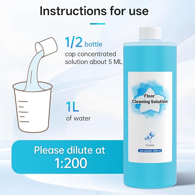 Floor Cleaning Solution Compatible with Ecovacs Cleaning Solution, Residue & Streak Free, Suitable for All Robot Vacuum Cleaners and Wireless Wet Dry Dual-Use Vacuum Cleaners