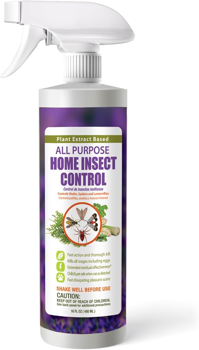 EcoVenger by EcoRaider All Purpose Insect Control 16 oz, Fleas, Fruit Flies, Gnats, Moths, Roaches, Spiders, Fast Kill, Lasting Prevention, Kill Eggs, Plant Extract Based & Non-Toxic, Child & Pet Safe