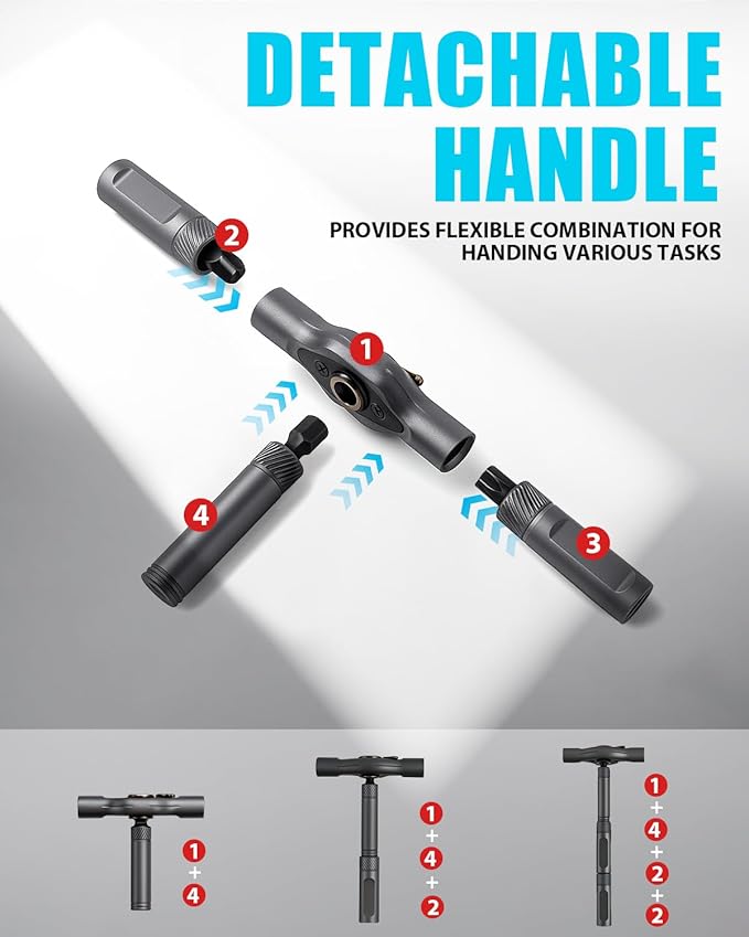 VMAN Ratchet Screwdriver Set, 24 in 1 magnetic Screwdriver sets, S2 Steel Bits, DIY Combination Flexible Shaft, Suitable for Furniture Assembly, Precision Electrical Appliance Repair, Bicycle Tools
