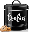 DAYYET Farmhouse Cookie Jar for Kitchen Counter, 1 Gallon Vintage Cookie Jar with Airtight Lid, Large Food Storage Container for Candy, Cookies, Dessert, Black Kitchen Decor and Accessories