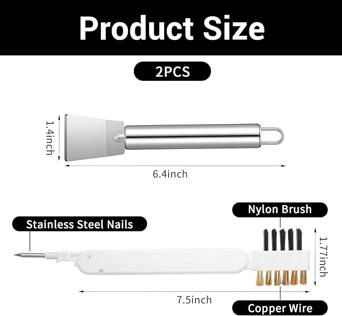 Kitchen Stove Cleaning Brush Scraper Tool Set Heavy Duty Stainless Steel Putty Scraper Stoves Deep Gas Stove Brass Wire Brushes Cleaning Brush Grime Rust Cleaner for Gas Cooktop Pot Pan