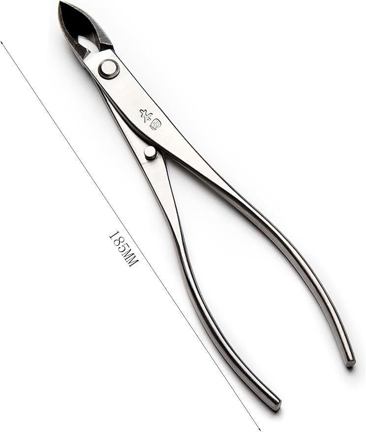 Straight Narrow Edge Cutter Professional Grade Branch Cutter Alloy Steel Bonsai Tools Equip With Tool Bag (MT-SE-185N Designed For Small Size Bonsai Trees)