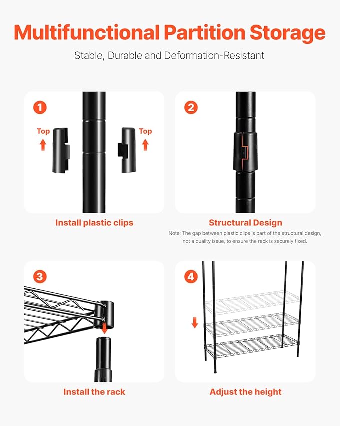 VEVOR Over Washer and Dryer Storage Shelves, 6 Tiers Laundry Room Drying Rack with Hanger Rod and Hooks, Two Rows Adjustable Washer Shelves Space Saver, for Laundry Room Storage & Organization, Black