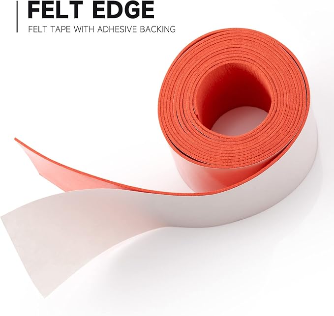 FOSHIO Micro Fiber Felt for Squeegee Edge Wrapping 2 Meters Length - Orange Suede Felt to Cover The Edges of Hard Card Squeegees