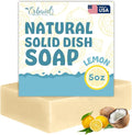 Non Toxic Dish Soap Bar – Natural Solid Dish Soap with Lemon Scent – Eco Friendly, Zero Waste, Plastic Free Kitchen Dishwashing Block – Long-Lasting, Gentle on Hands and Tough on Grease – Made in USA