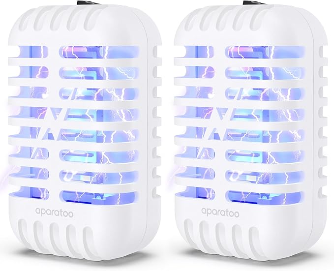 Bug Zapper Indoor Plug in, Fly Zapper Electronic 2 Pack Bug Zapper, Powerful Mosquito Zapper Insect Trap for Camping, Patio, Home, Kitchen