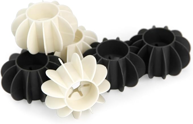 6Pcs Ech.Apr Reusable Laundry Balls, TPR Washing Machine Cleaner Ball, Anti-Tangle Washer Dryer Accessory