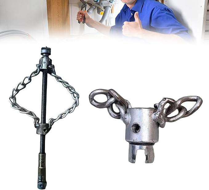 Drain Cleaning Cable for Bathrooms, 2026New Sewer Descaling Chain, 8mm (1/4") Heavy Duty Drain Clog Remover Tools, Flexible Push Snake Cable for PVC Pipes, Toilets (Double and single chain)