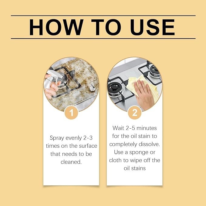All Purpose Cleaner Spray - Kitchen Cleaner Spray Range Hood & Stove Degreaser Sprayer for Kitchen, Easy to use Heavy Duty Stove and Oven Cleaner