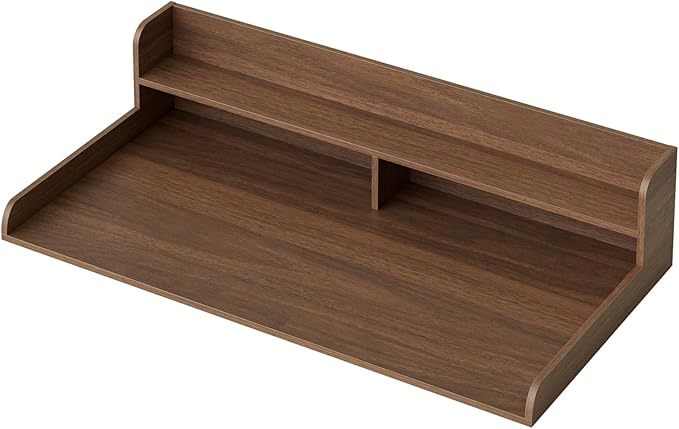 2-Tier Washer Dryer Countertop, Laundry Room Organization and Storage, 27.6" x 54" Wood Laundry Countertop for Washer and Dryer, Walnut