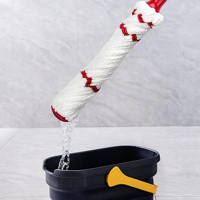 KeFanta Self Wringing Mop for Floor Cleaning, Microfiber Floor mop with 57 " Long Handle, Easy Wringing Mops for Kitchen Hardwood Bathroom Garages Warehouses Vinyl Tile Laminate Home Office