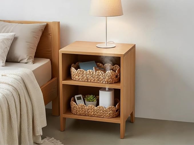 Coeusy Toilet Tank Basket,Toilet Paper Storage Basket Bathroom Counter Organizer Wicker Baskets for Organizing,Holds Up to 3 Mega Rolls,Natural Water Hyacinth Boho Decor Bathroom
