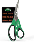 Scotts 8 in. All-Purpose Steel Garden Utility Shears with Serrated Blades – Comfort Grip Yard and Garden Scissors for Pruning Plants, Flowers, and Herbs