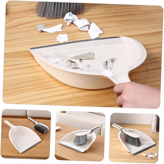 VOSAREA 1Set Mini Hand Broom and Dustpan Set Compact Household Cleaning Accessory for Home Office and Study Miniature Brush with Fine Workmanship for Easy Storage and Portability