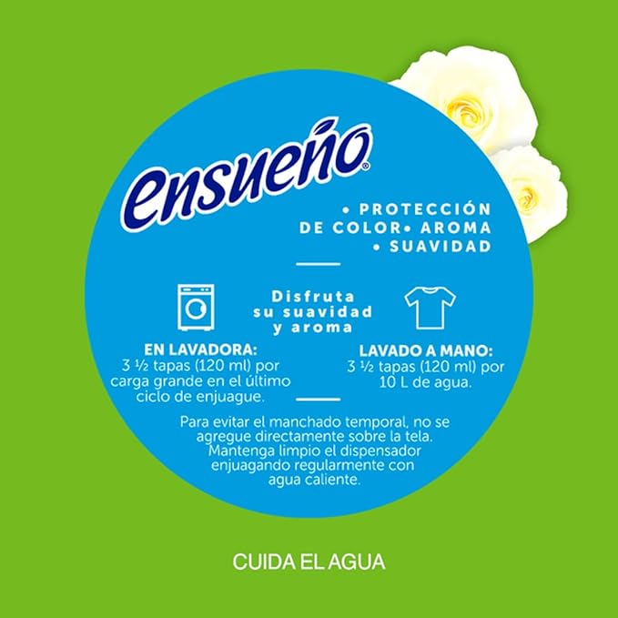 ENSUEÑO Pureza Fabric Softener, Plant-Based Formula, 740ml, Pack of 3