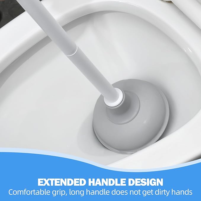 Toilet Brush and Plunger Set, 3 in 1 Toilet Bowl Brush and Holder with Crevice Cleaning Brush Wall Mounted Household Bathroom Cleaning Tools Plunger Toilet Brush Combo (1 Pack)