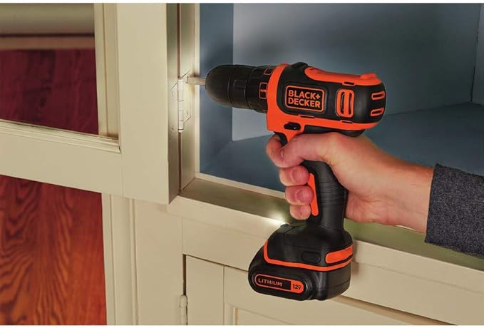 BLACK+DECKER 12V MAX Drill & Home Tool Kit, 60-Piece (BDCDD12PK)