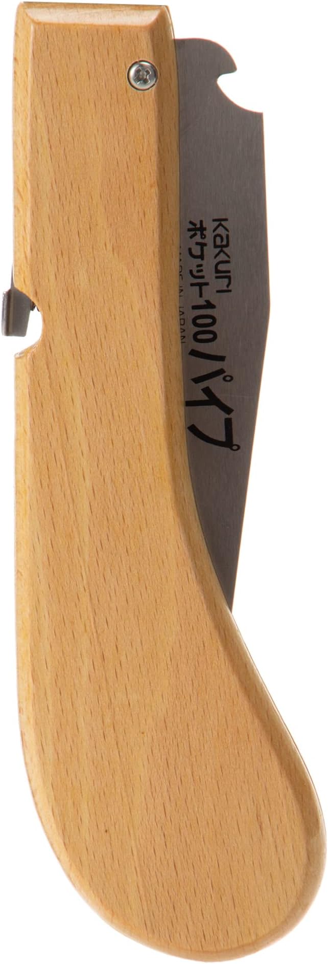 KAKURI Pipe Saw Folding 4" for PVC Cutting, Japanese Pull Razor Sharp Steel Blade, Mini Pocket Plastic Cutting Hand Pipe Cutter Tool, Foldable Wood Handle, Made in Japan