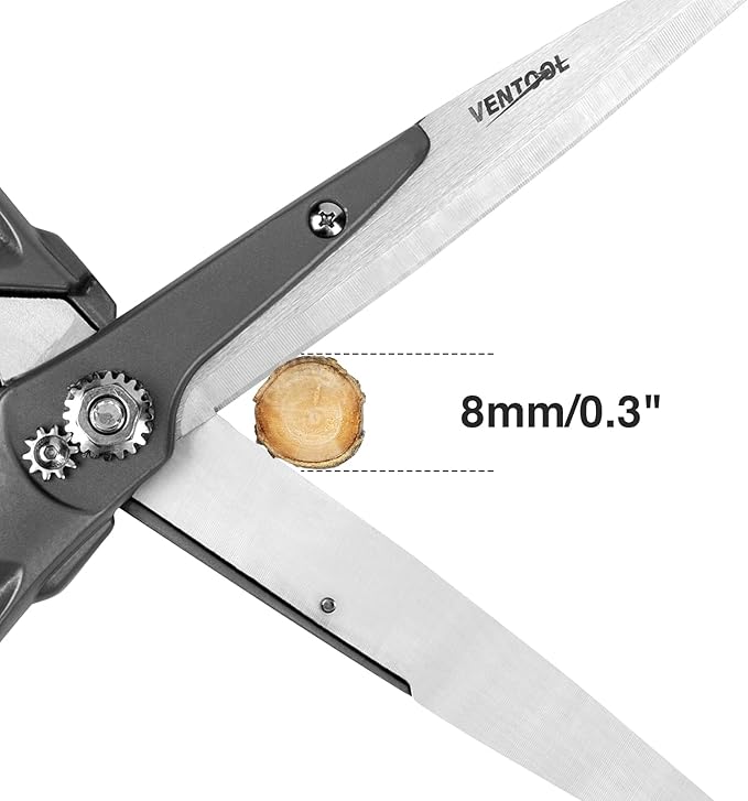 26-Inch Lightweight Straight Blade Hedge Shears, HRC54-56 Mn-steel Cutter with 8mm Cutting Capacity, for Trimming Lawn, Boxwood, Decorative Grasses & Bushes