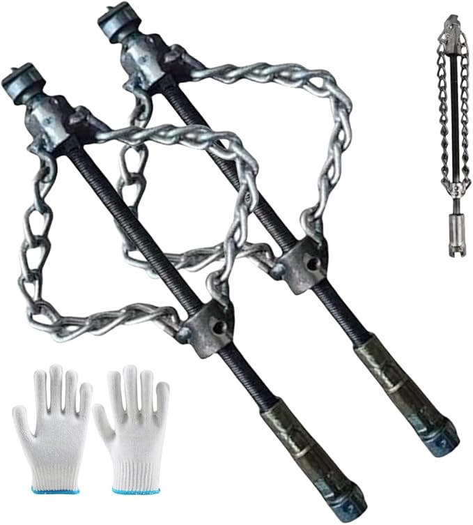 Flex‑Shaft Sewer Descaling Chain, Cable Sewers Dredge Flex for 16mm Spring, Push-Type Rotary Oil Pollution in Pipeline Blocks Drilling Tools (2Pcs)