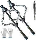 Flex‑Shaft Sewer Descaling Chain, Cable Sewers Dredge Flex for 16mm Spring, Push-Type Rotary Oil Pollution in Pipeline Blocks Drilling Tools (2Pcs)