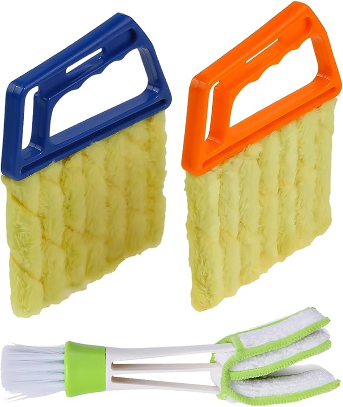 Blind Cleaner Duster Tool, Blinds Cleaner Tool, Extra Washable Blind Duster Sleeve - Microfiber Louver Cleaning Tool for Vents, Air Vent Cleaner and Dusting (3-Pack)