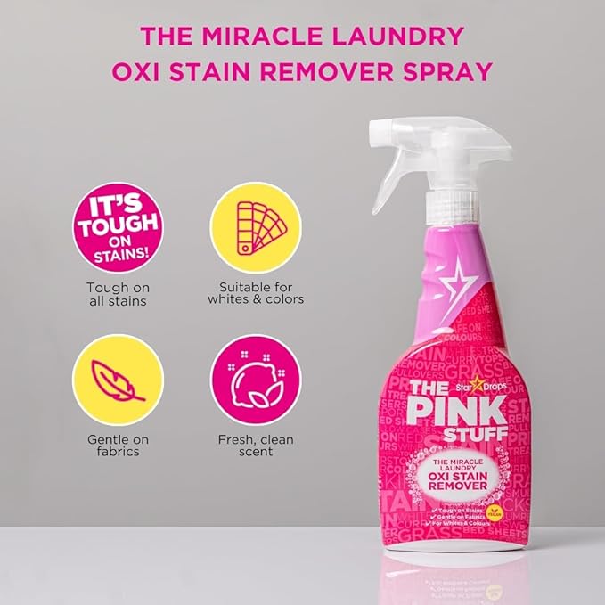 Stardrops - The Pink Stuff - The Miracle Laundry Oxi Stain Remover Spray 2-Pack Bundle (2 Laundry Stain Remover), (Pack of 2)