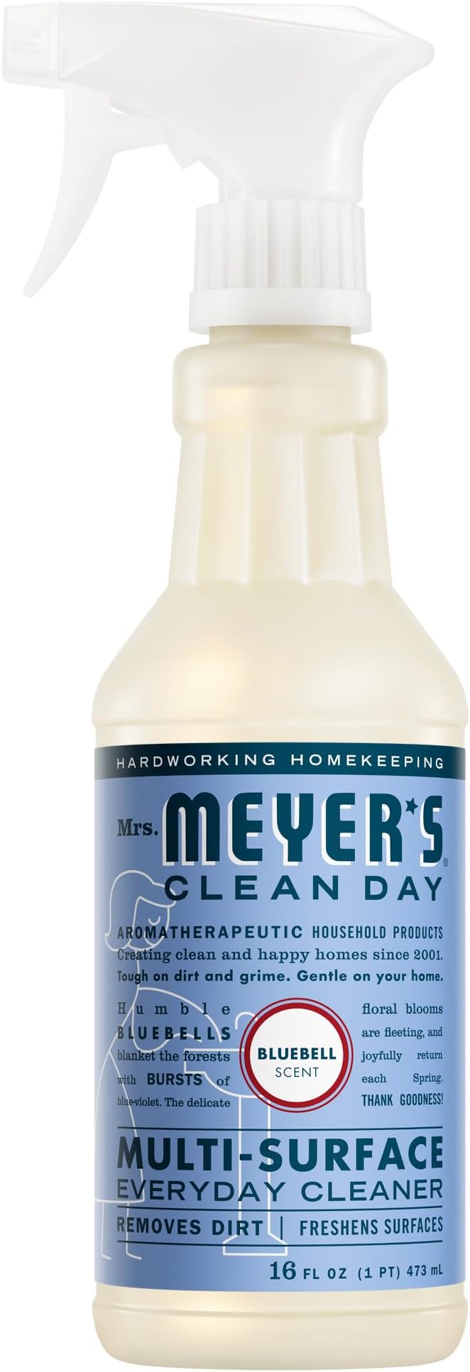 MRS. MEYER'S CLEAN DAY Multi-Surface Everyday Cleaner, Bluebell Scent, 16 Fl Oz Bottle