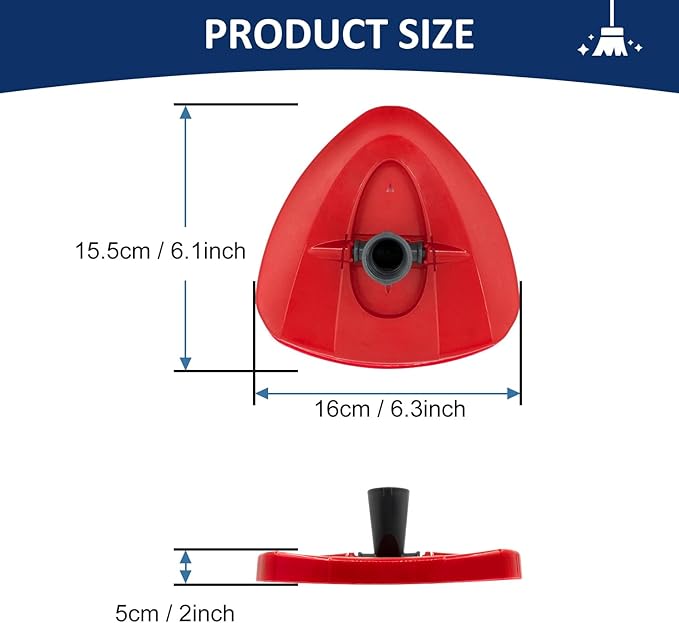 Spin Mop Replacement Head Base Compatible with Oceda EasyWring 1-Tank System Mop Rotating Triangle Mop Head Cover Replacement Rotating Mop Base Plastic Base for Spin Mop Accessories