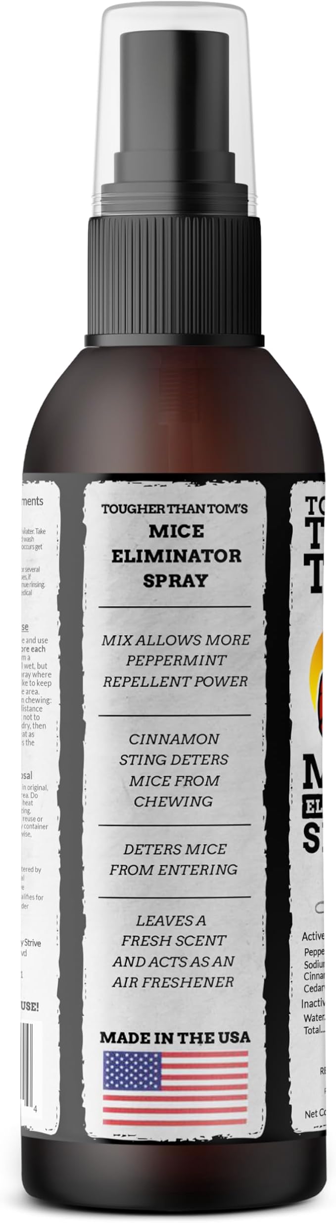 Tougher Than Tom Mouse Repellent Spray – 3 Pack - 8 fl oz Premium Cinnamon and Peppermint Oil Spray for Rodents – Effective Mouse Repellent Indoor Spray – Mice Deterrent Spray – All-Natural Formula