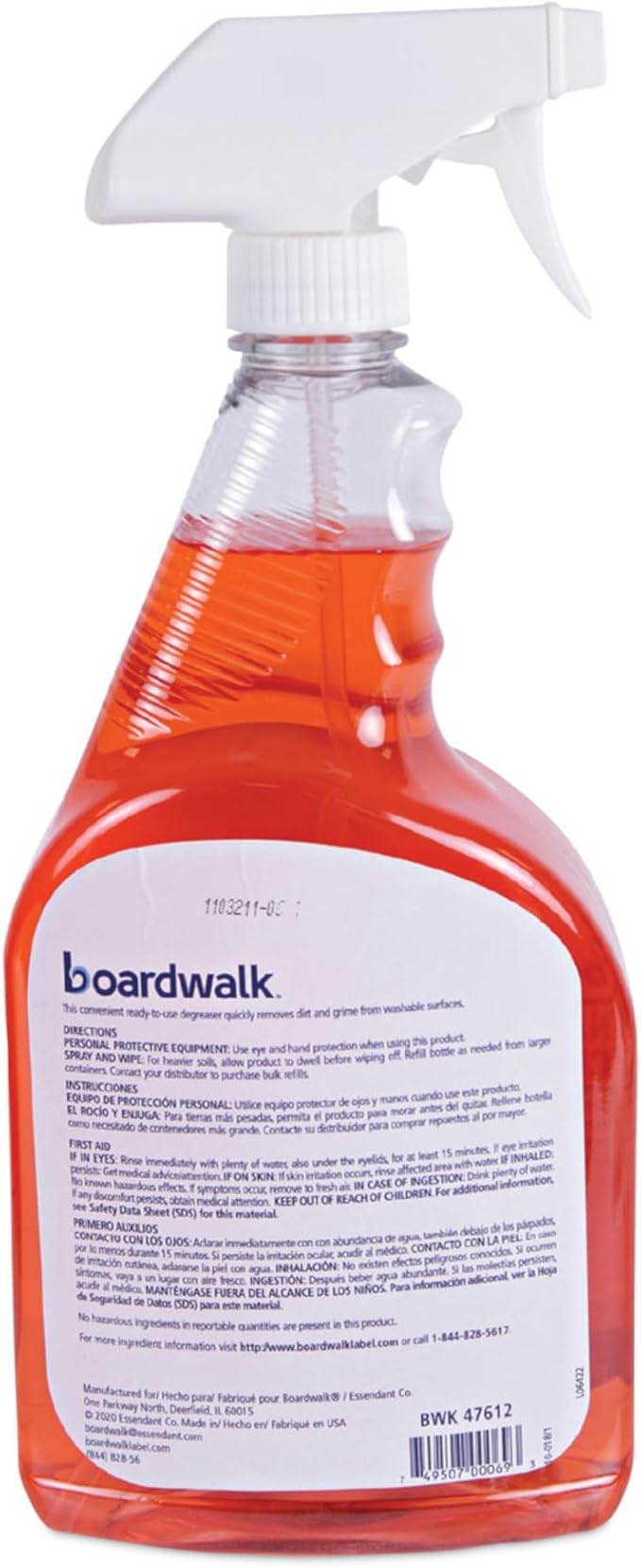 Boardwalk Non-toxic Formula Multi Surface Natural Grease and Grime Cleaner, Unscented, 32 Fl Oz, bundled with Micro Fiber Cloth