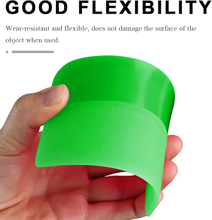5 in 1 Rubber Squeegee Kit, Anti-Scratch Flexible Soft Matte TPU Coating Scraper Kit, Small Tint Squeegee Water Blade Scraper for Paint Protection Film Household Cleaning (Green)