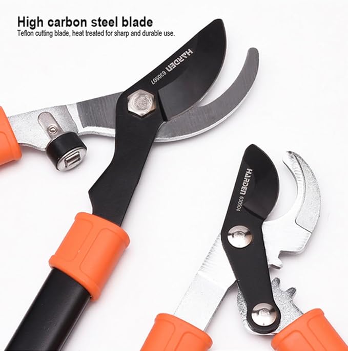 Edward Tools 19" Gear Drive Gardening Loppers - Heavy Duty Lopper Pruner with Gear Drive for Extra Leverage - High Carbon Steel Teflon Coated Blade - Ergo Grip Rubber Handle
