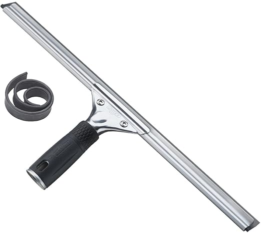 Unger Professional Steel Window and Glass Squeegee with Replacement Rubber, 16 Inch (Pack of 1)