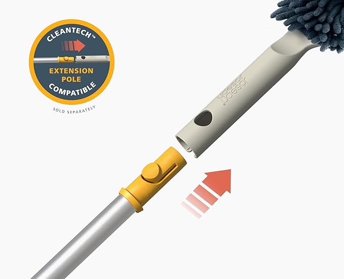 Joseph Joseph CleanTech 3-in-1 Microfiber Machine Washable Dual Sided Duster with Storage Sheath and Duster Head Cleaning Tool