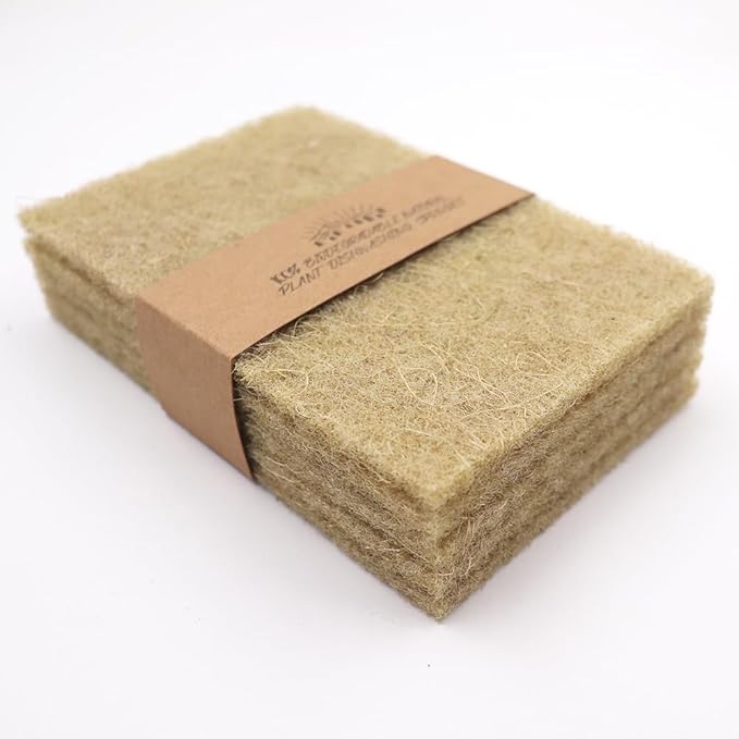 Natural Scouring Pads 15 Pack- Non-Scratch Sisal Cleaning Scrub Pads for Dishes, Eco-Friendly Coconut Fiber Kitchen Scrubbers for Pans and Pots, Compostable, Biodegradable