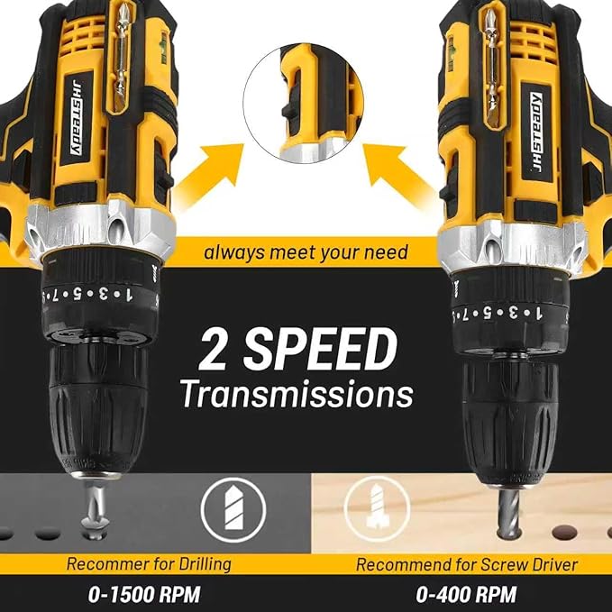 136pcs Heavy-Duty Cordless Drill & Tool Set with 2 Batteries, All-in-One Hand Tool Set，Lithium-Ion Drill Press, Screwdrivers, Bits, Wrenches, Pliers Electric Toolbox Kit for home Repair, Construction