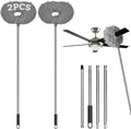 Eunice 2Pack Ceiling Fan Duster with Extension Pole, 13-49.7 Inches Adjustable and Removable Fan Cleaner Blade for High Ceiling, Window Door Furniture (Grey)