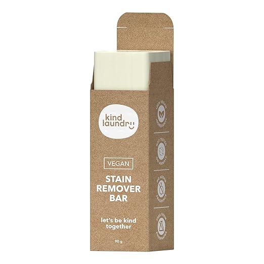 Kind Laundry - Vegan Stain Remover Bar, Travel Natural Stain Remover for Clothes, Gluten-and-Cruelty-Free Laundry Stain Remover, Unscented Baby Stain Remover for Laundry, 90 grams