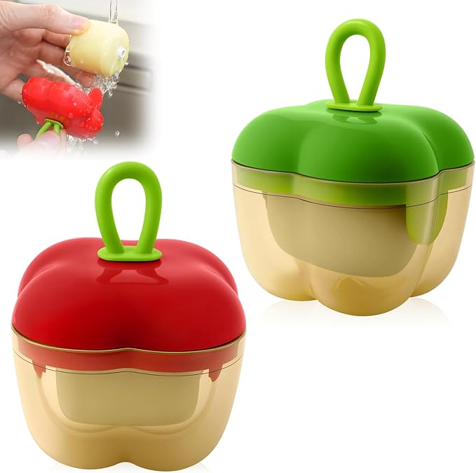 2Pcs Reusable Lint Roller Set, Portable Mini Travel Lint Roller, Washable Sticky Roller, Mini Pet Hair Removal Tool,Easy Removing Hair on Clothes Sofa Bed Carseat (Red and Green)