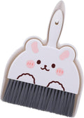 Upgrade Small White Broom and Dustpan Set, Hand Dustpan and Brush Set, Cute White Mini Broom and Dust pan Sets, Little Dust Pan for Home Use Tabletop Debris Cleaning Pet Cages Guinea Pig Cages