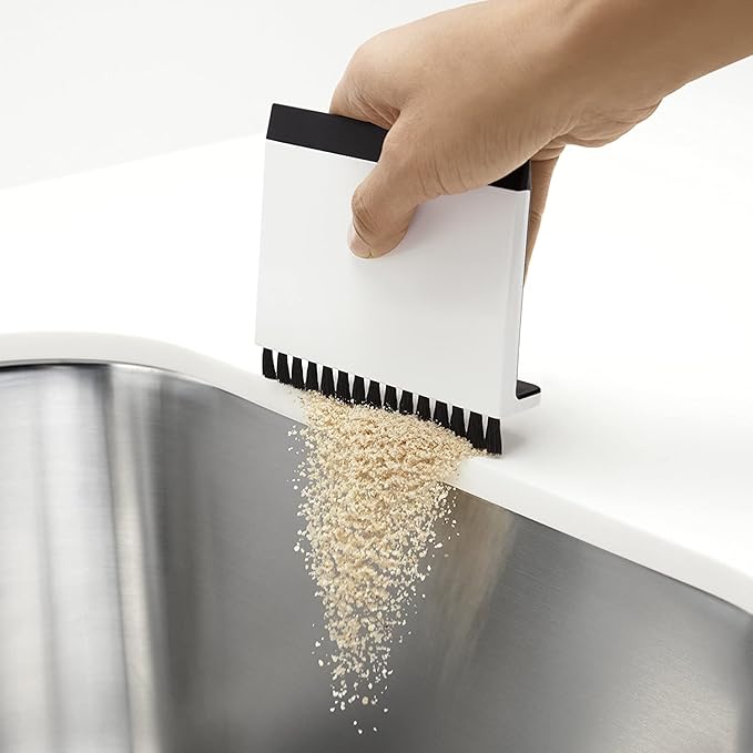 Kohler K-6379-0 Kitchen Sink Squeegee and Countertop Brush, Multi-Purpose, Cleans Wet and Dry Spills, Dishwasher Safe, White