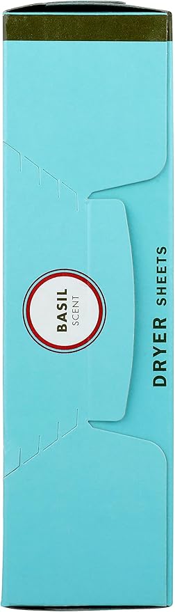 MRS. MEYER'S CLEAN DAY Dryer Sheets, Fabric Softener, Reduces Static, Infused with Essential Oils, Basil, 80 Count