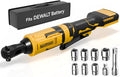 3/8 Inch Cordless Ratchet Wrench for DEWALT 20V Battery, 88Ft-Lbs, 0-400RPM, Electric Ratchet Wrench Set w/Variable Speed Trigger, Reinforced Head, R&F Switch, 7 Sockets,3/8" to 1/4" Adapter